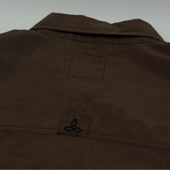 Prana Men’s Button Down Long Sleeve Shirt Large Brown Cotton Blend EUC - Picture 2 of 11